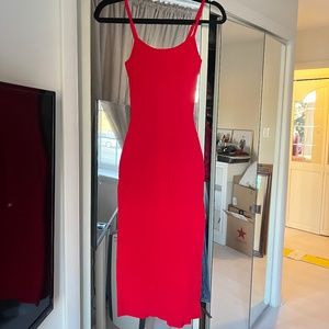Knit red dress